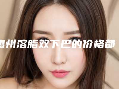 惠州溶脂双下巴的价格都很贵吗(惠州溶脂双下巴一般需要价格是多少)